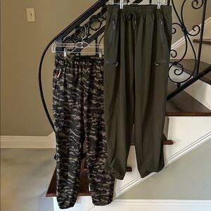 Bundle of 2 Camouflage and Olive Green Athletic Dry Fit Joggers